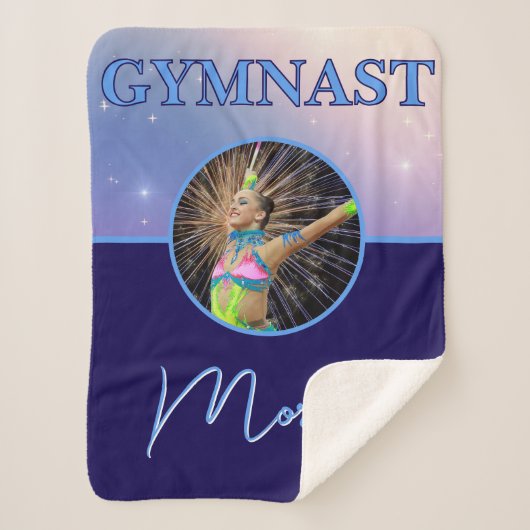 Couverture Sherpa Gymnaste Deep Royal Custom Photo et nom (Devant)