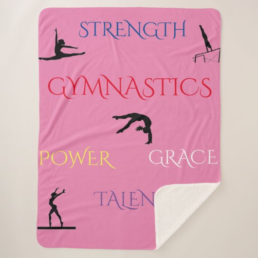 COUVERTURE SHERPA GYMNASTICS GRAND FLEECE SHERPA BLANCHET EN ROSE. (Devant)