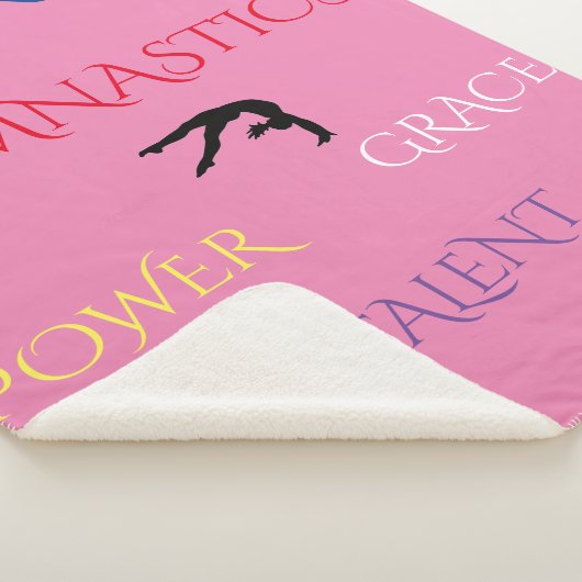 COUVERTURE SHERPA GYMNASTICS GRAND FLEECE SHERPA BLANCHET EN ROSE. (3/4)