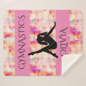 Couverture Sherpa GYMNASTICS SHERPA BLANKET. Nom personnalisé. (Devant (Horizontal))