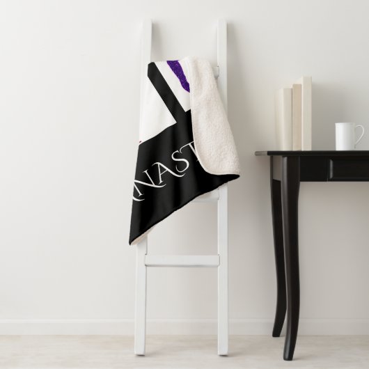 COUVERTURE SHERPA GYMNASTICS SHERPA GRAND BLANCHET AVEC NOM. (En situation)