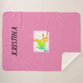 COUVERTURE SHERPA GYMNASTICS SHERPA GRAND BLANCHET AVEC NOM. (Devant (Horizontal))