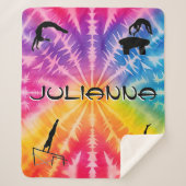 Couverture Sherpa Gymnastique des filles Cravate arc-en-ciel (Devant)