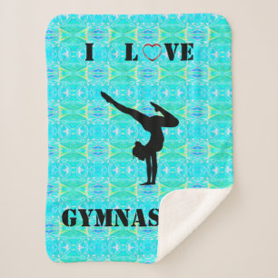 Couverture Sherpa Gymnastique Green Abstrait Girls Sherpa Blanket