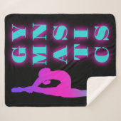 Couverture Sherpa Gymnastique violet rose turquoise Ombre (Devant (Horizontal))