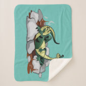 Couverture Sherpa Hadrosaurus Se Détendre Dans Un Jacuzzi. (Devant)