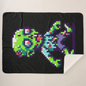 Couverture Sherpa Halloween 8 bits drôle zombie (Devant (Horizontal))
