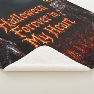 Couverture Sherpa Halloween à jamais dans mon cœur Gothique Citrouil