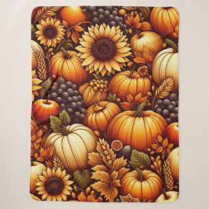 Couverture Sherpa Halloween/Automne/Automne/citrouille