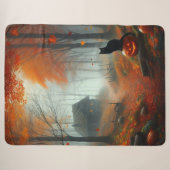 Couverture Sherpa Halloween/Automne/Automne/citrouille/chat (Devant (Horizontal))