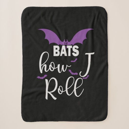 Couverture Sherpa Halloween Bats How I Roll Birthday (Devant)