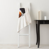 Couverture Sherpa Halloween Chat Noir, Chat Noir Assis Sur Citrouill (En situation)