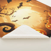 Couverture Sherpa Halloween/chauve-souris/Citrouille/automne (3/4)