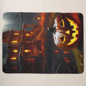 Couverture Sherpa Halloween/Citrouille/Automne (Devant (Horizontal))