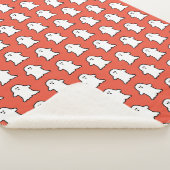 Couverture Sherpa Halloween classique orange et fantôme blanc (3/4)