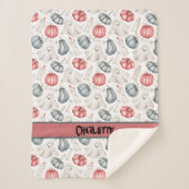 Couverture Sherpa Halloween Cute Ghost Bone Citrouille (Devant)