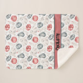 Couverture Sherpa Halloween Cute Ghost Bone Citrouille (Devant (Horizontal))