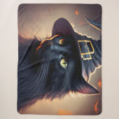 Couverture Sherpa Halloween de chat noir (Devant)