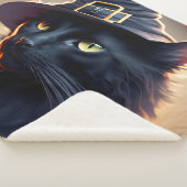 Couverture Sherpa Halloween de chat noir (3/4)