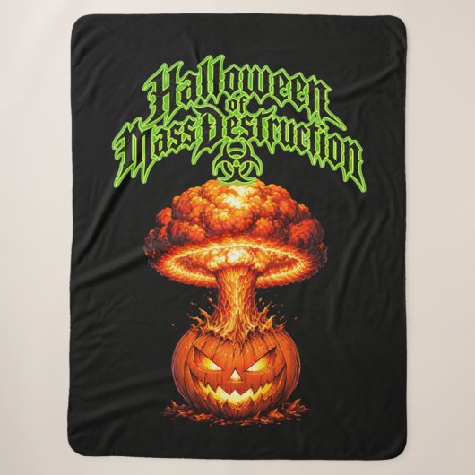 Couverture Sherpa Halloween de destruction massive Jack-o'-lanterne (Devant)
