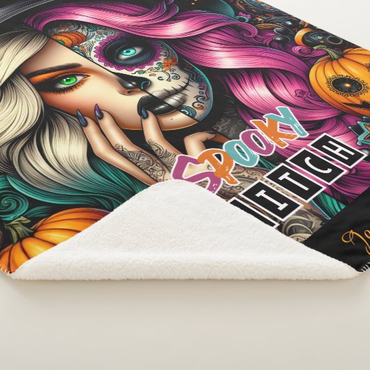 Couverture Sherpa Halloween de fille Goth éffrayante (3/4)