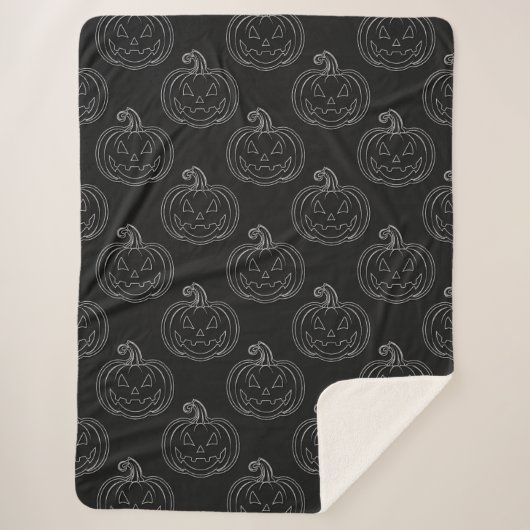 Couverture Sherpa Halloween de la lanterne Jack O' (Devant)
