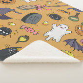 Couverture Sherpa Halloween Doodle Objets Motif sans couture (3/4)