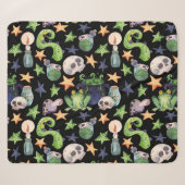 Couverture Sherpa Halloween éffrayant : Motif à main foncée. (Devant (Horizontal))