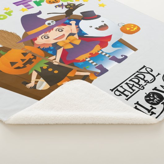 Couverture Sherpa Halloween fille sorcière mignonne Whimsical (3/4)