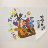 Couverture Sherpa Halloween fille sorcière mignonne Whimsical (Devant (Horizontal))