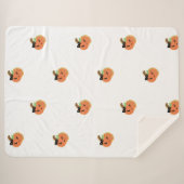 Couverture Sherpa Halloween Filles Mini Cookies Citrouilles (Devant (Horizontal))