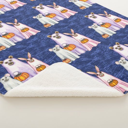 Couverture Sherpa Halloween Ghost Trio d'amis de la forêt (3/4)