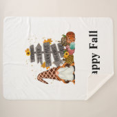 Couverture Sherpa Halloween Gnomes, Happy Fall, Citrouille, Hayrides (Devant (Horizontal))