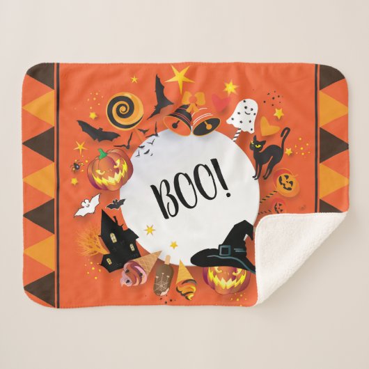 Couverture Sherpa Halloween Imaginaire de vacances Symboles design t (Devant (Horizontal))