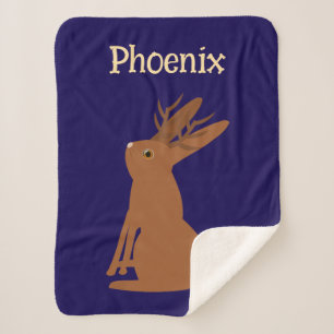 Couverture Sherpa Halloween Jackalope Trace ou traitement Nom person