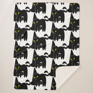 Couverture Sherpa Halloween mignon fantôme noir et Casquette de sorc