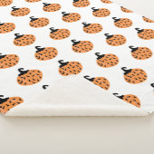 Couverture Sherpa Halloween rétro Citrouilles blancs noirs géométriq (3/4)