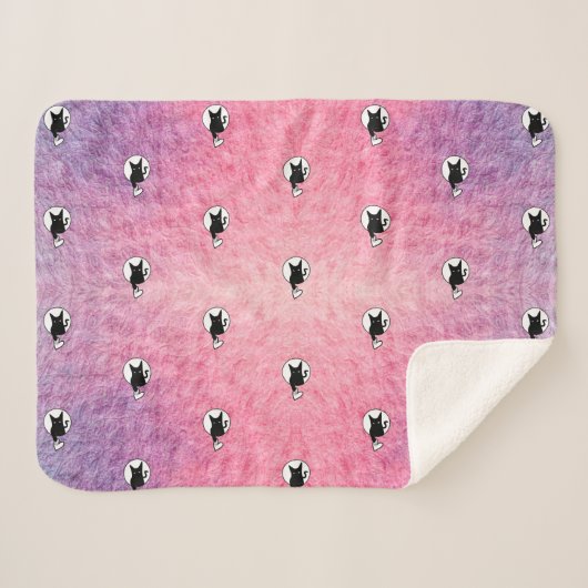 Couverture Sherpa Halloween rose Blanche Sherpa par la poète Adiela (Devant (Horizontal))