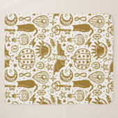 Couverture Sherpa Halloween seamless pattern. Holiday golden ink sil (Devant (Horizontal))