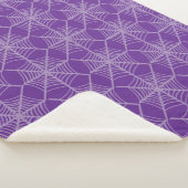 Couverture Sherpa Halloween Spider Webs en violet et blanc (3/4)