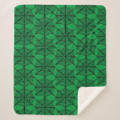 Couverture Sherpa Halloween Spider Webs sur Green (Devant)