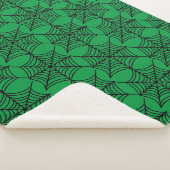 Couverture Sherpa Halloween Spider Webs sur Green (3/4)