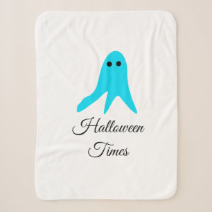 Couverture Sherpa Halloween temps bleu fantôme gribouiller main dess