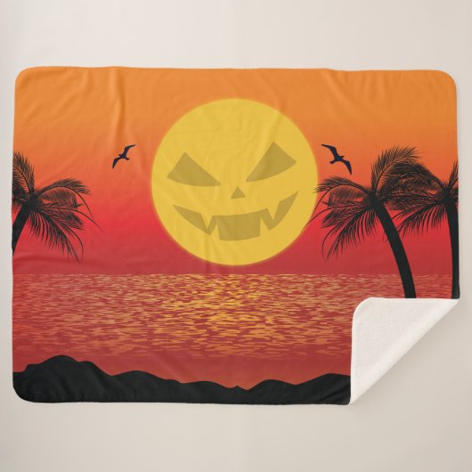 Couverture Sherpa Halloween tropical (Devant (Horizontal))