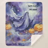 Couverture Sherpa Halloween violet (Devant)
