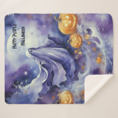 Couverture Sherpa Halloween violet (Devant (Horizontal))