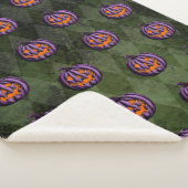 Couverture Sherpa Halloween violet Citrouille Grunge vert (3/4)