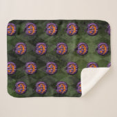 Couverture Sherpa Halloween violet Citrouille Grunge vert (Devant (Horizontal))