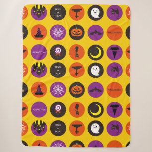 Couverture Sherpa Halloween Whimsical mignon Motif Jaune