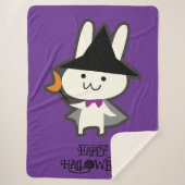 Couverture Sherpa Halloween Whimsical mite Wizard Rabbit Purple (Devant)
